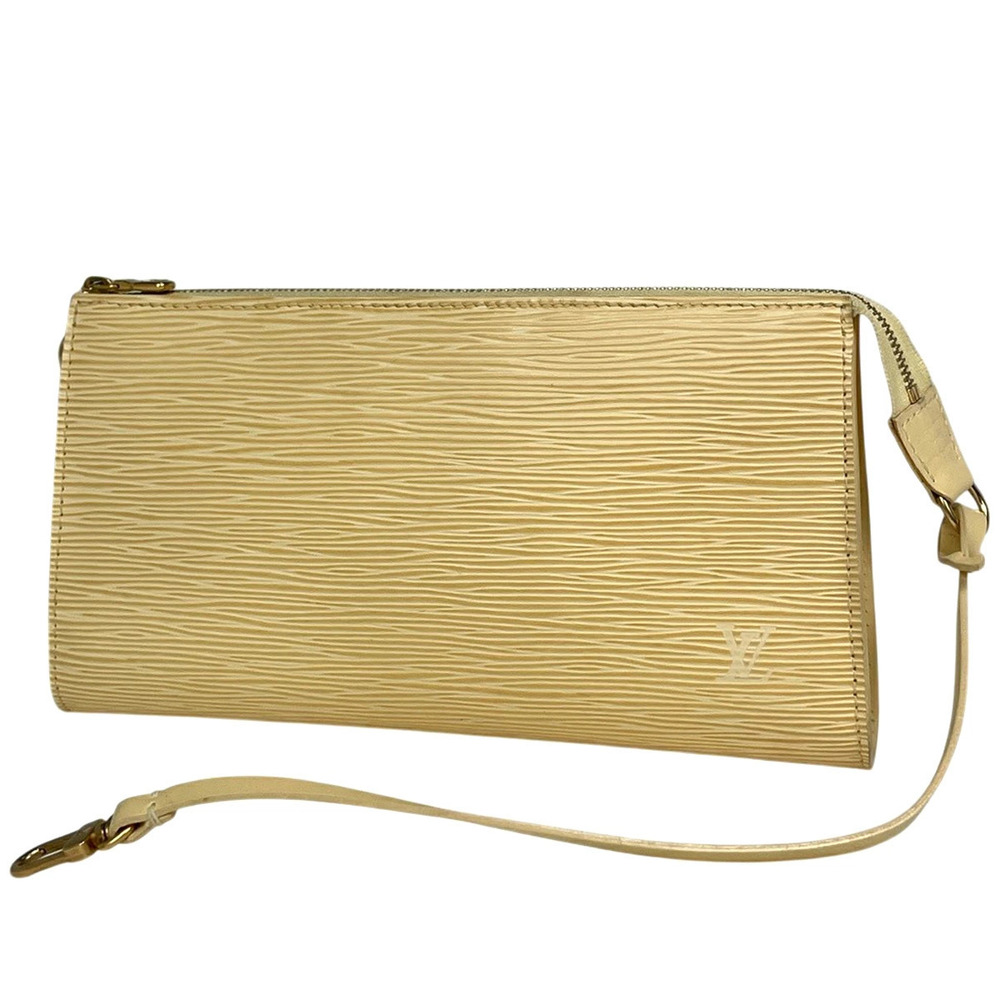 Louis Vuitton Pochette Accessoires Accessory Pouch Clutch Epi Vanilla